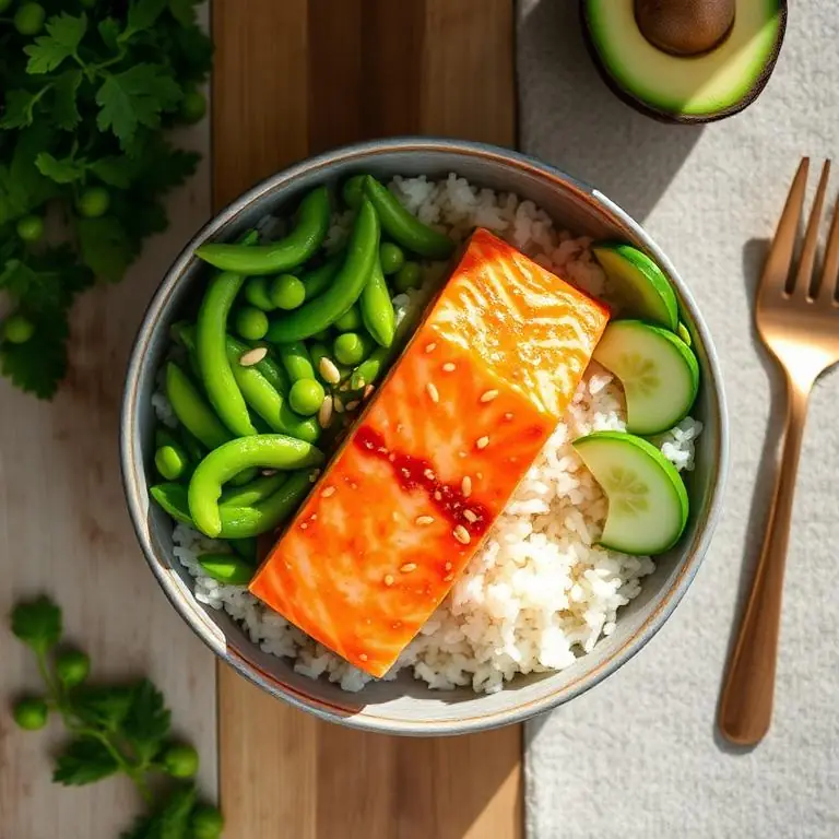 Honey Sriracha Salmon Bowls